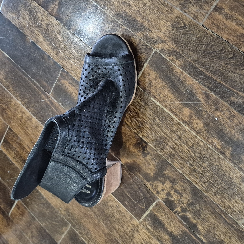 Black Perforated Women's Sandals